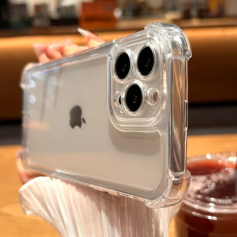 Shockproof Transparent Case For iPhone 15 14 13 12 11 Pro Max X Xs XR Max 7 8 Plus Bumper Cases Cover